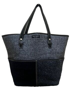 Kate Spade Vintage Wool Grey Patchwork Tote